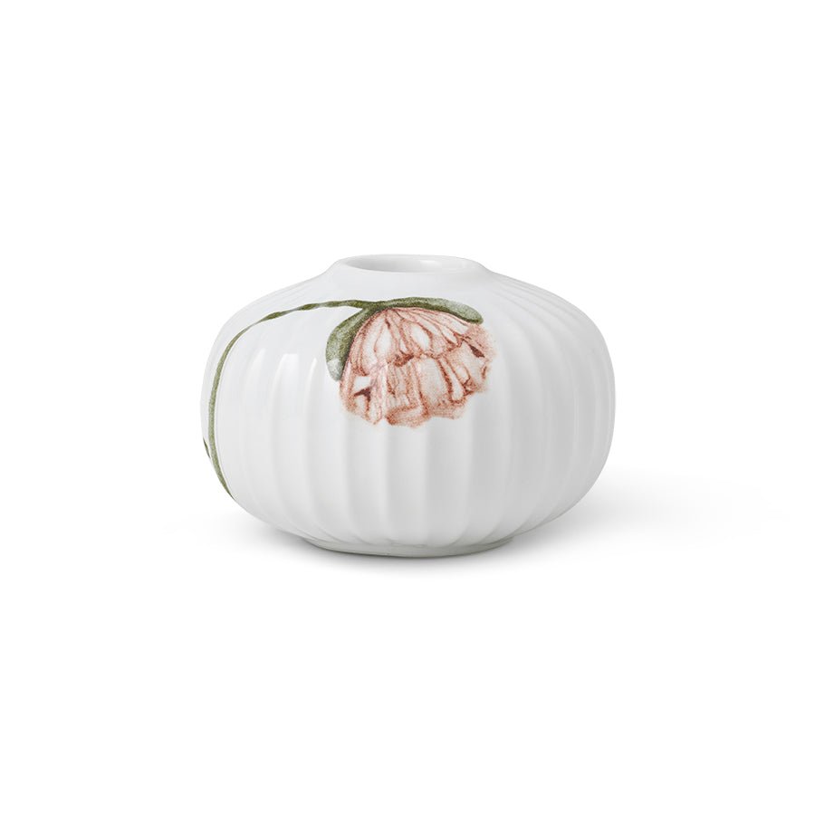 Kähler Hammershøi Poppy Lysestake 7,5cm Hvit m/Dekor