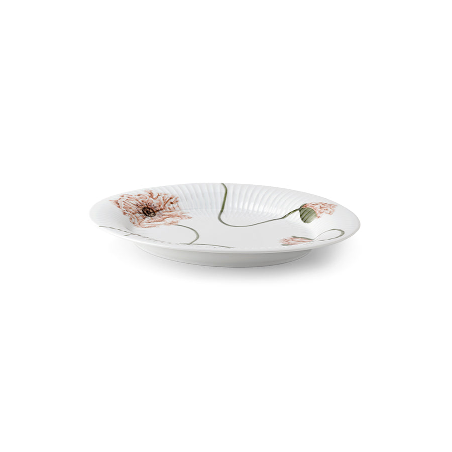 Kähler Hammershøi Poppy Ovalt Fat 22,5x28,5cm Hvit m/Dekor