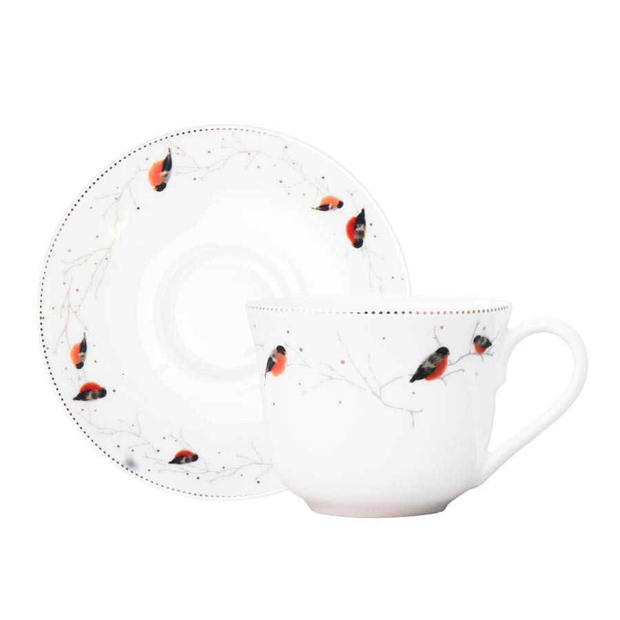 Porsgrunds Porselænsfabrik Dompap Kaffekopp 22 cl m/Skål 14 cm