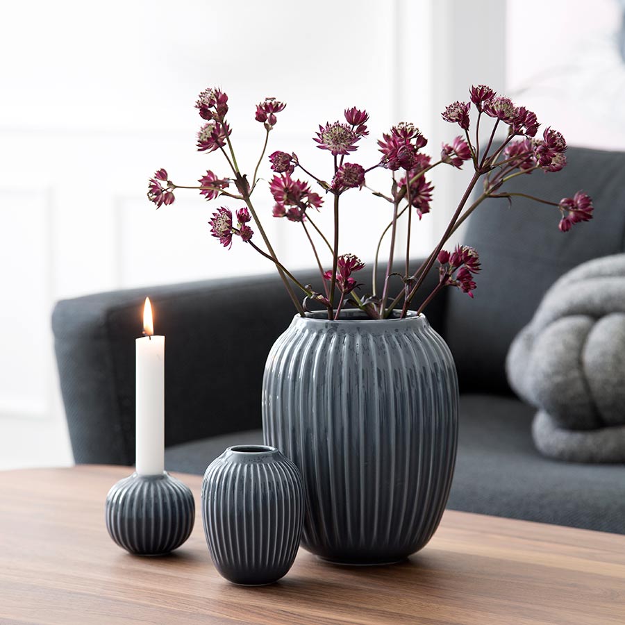 Kähler Hammershøi Vase 21cm Antracitgrå