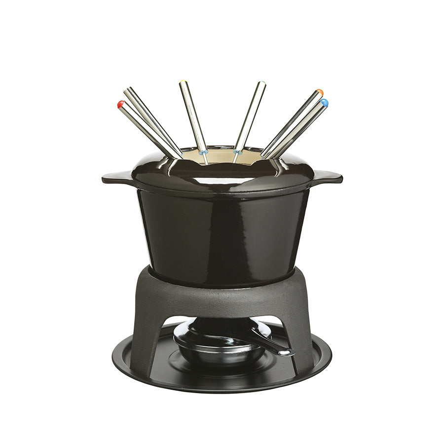 Masterclass Fonduesett Støpejern Emaljert Svart