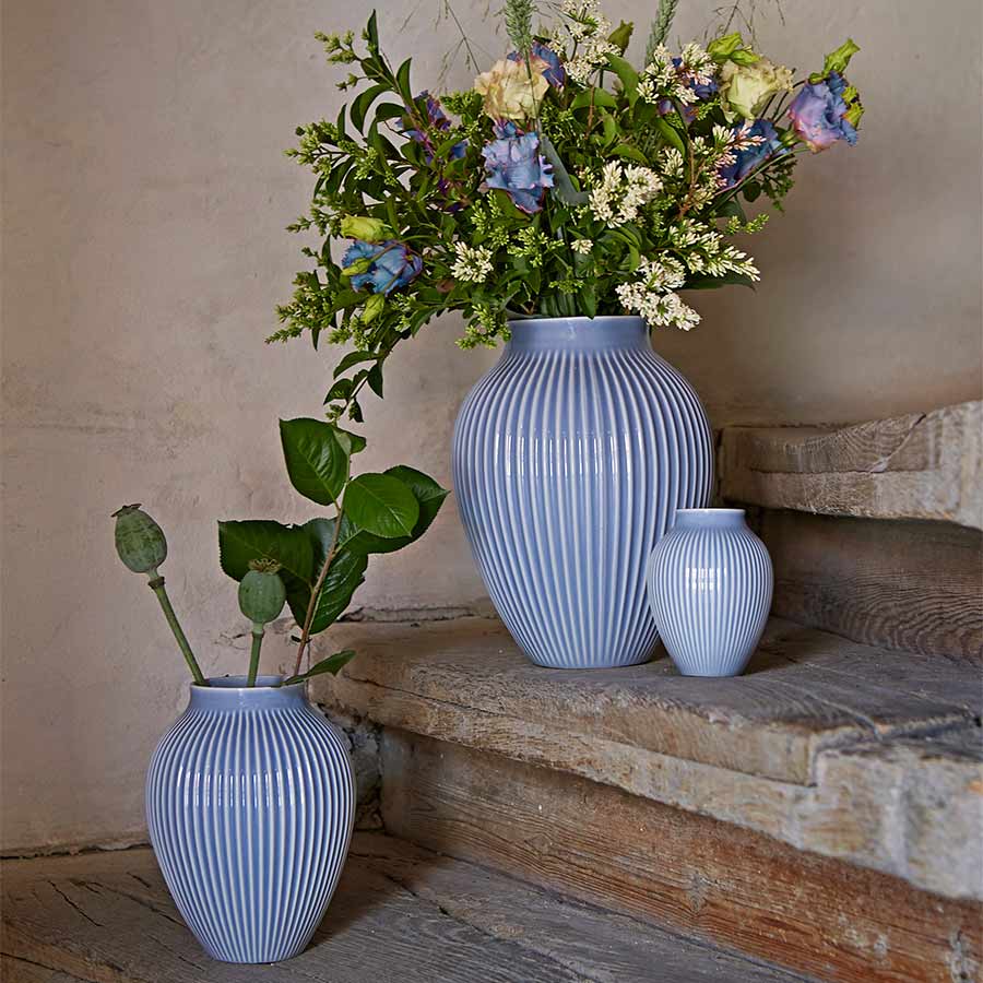 Knabstrup Keramik Vase 20cm Riflet Lavendel