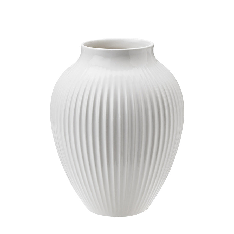Knabstrup Vase 27cm Riflet Hvit