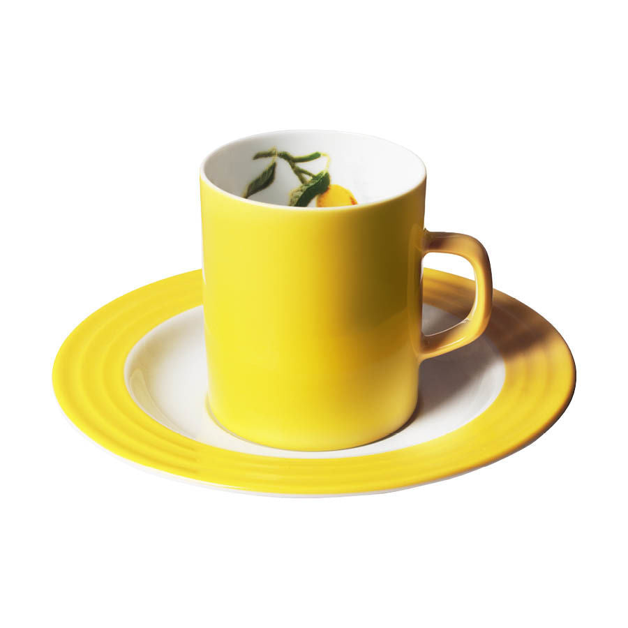 Porsgrunds Porselænsfabrik Citron Kopp & Skål Kaffe 15 cl