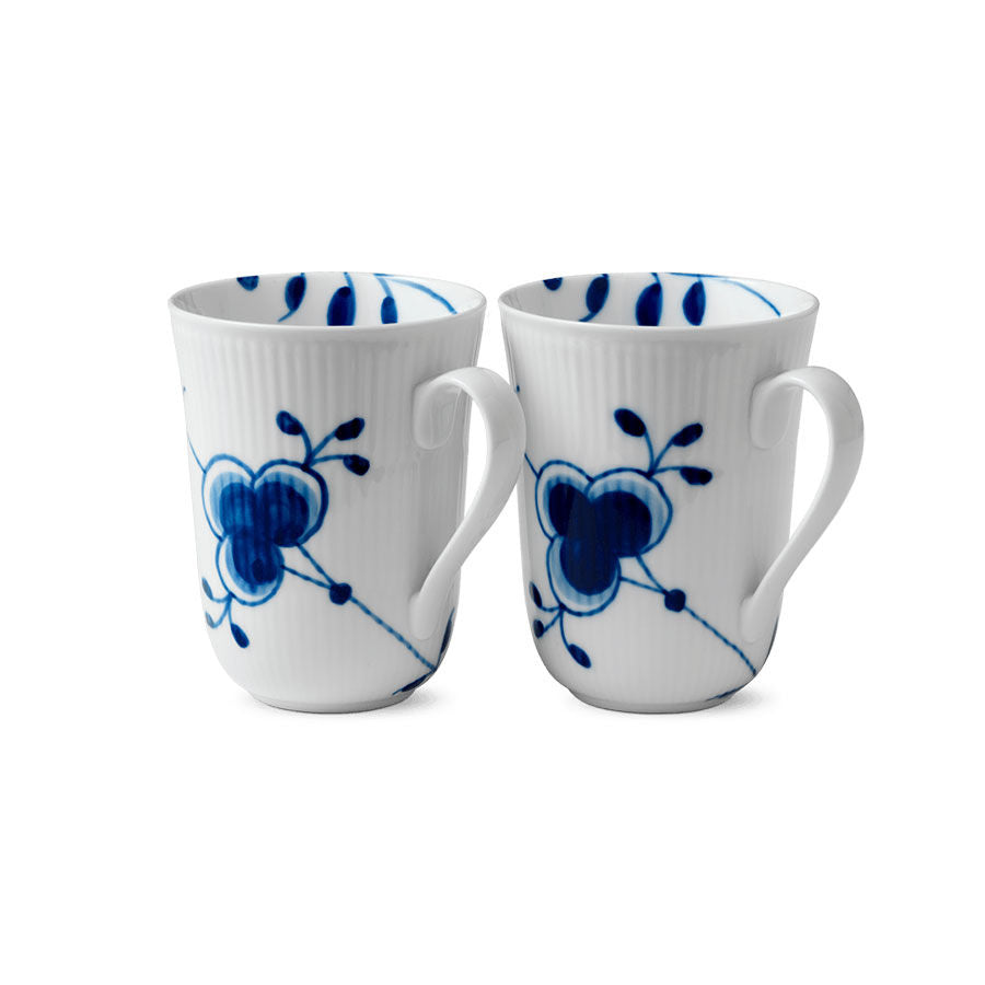 Royal Copenhagen Blå Mega Riflet Krus 2pk