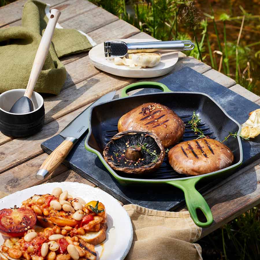 Le Creuset Grillpanne Støpejern 26cm Bamboo Green