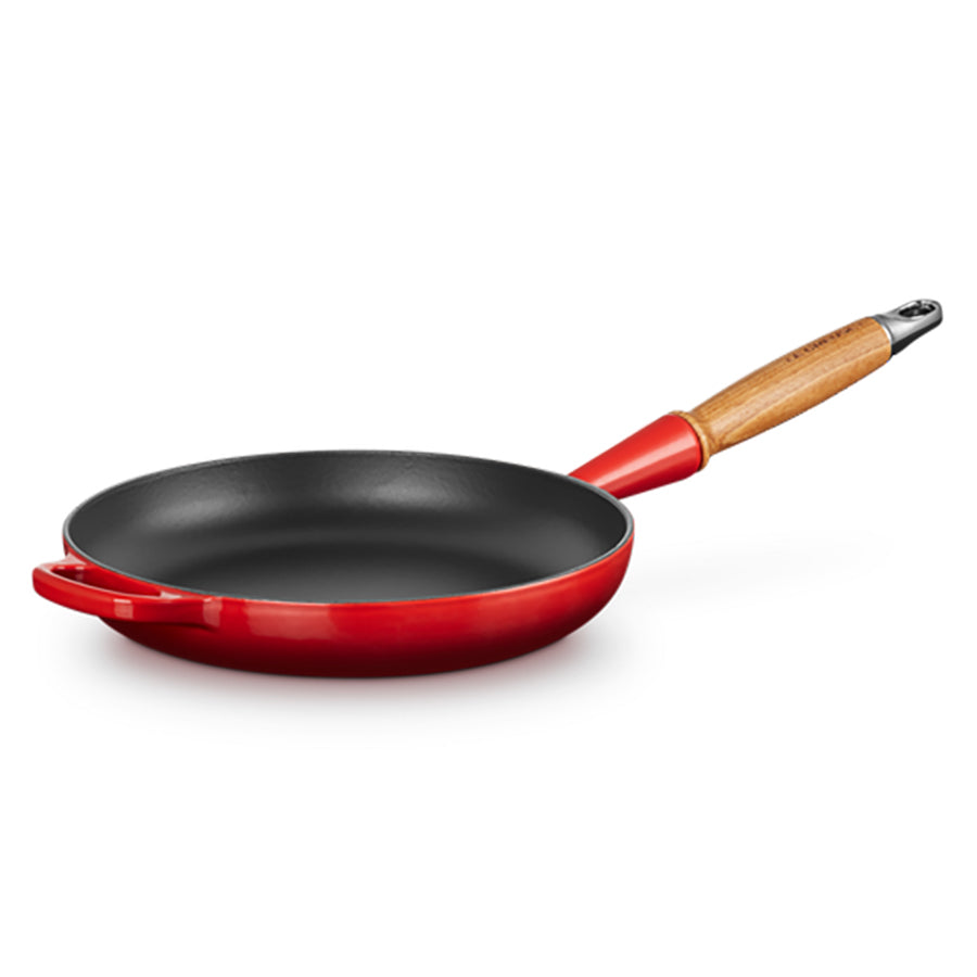 Le Creuset Støpejernspanne med Trehåndtak 28cm Cerise