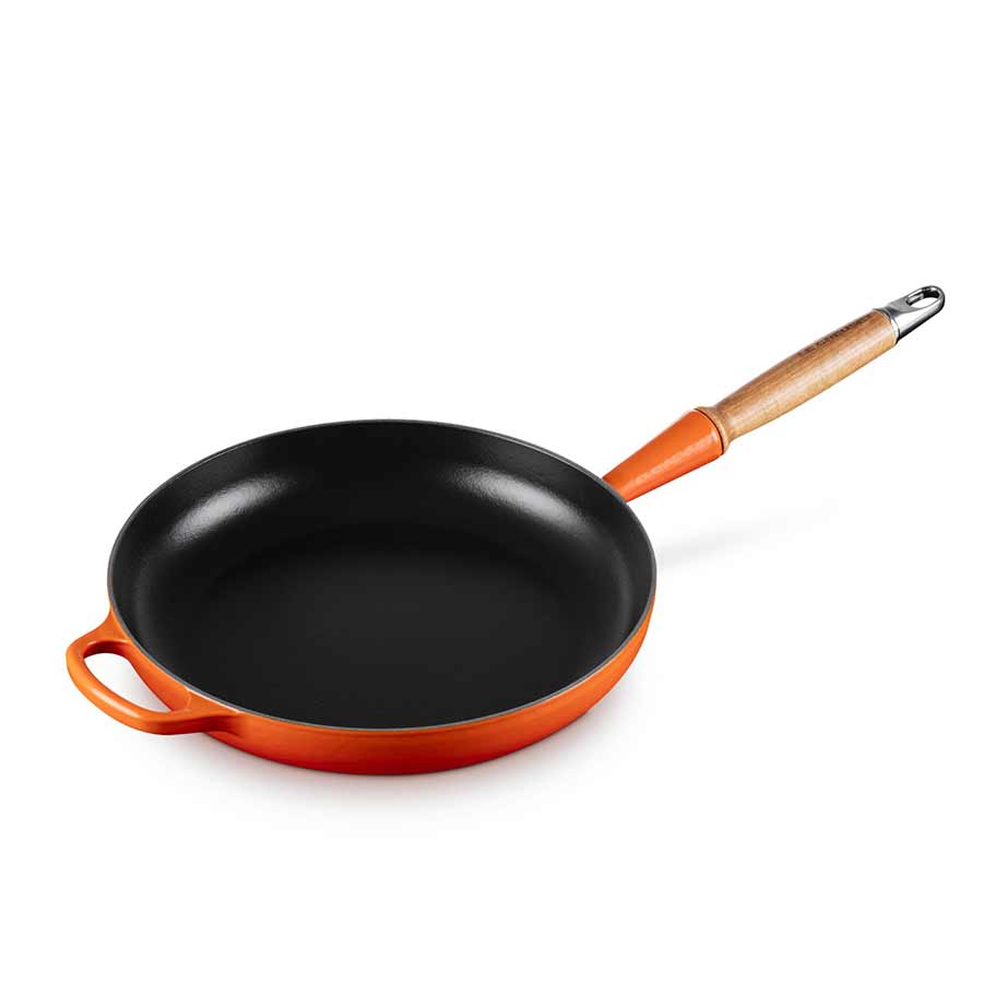 Støpejernspanne m/Trehåndtak 28cm Volcanic