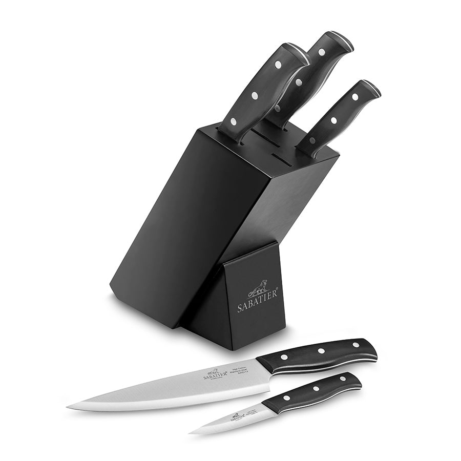 Lion Sabatier Mon Bloc Knivblokk m/Kniver 6 Deler Sort