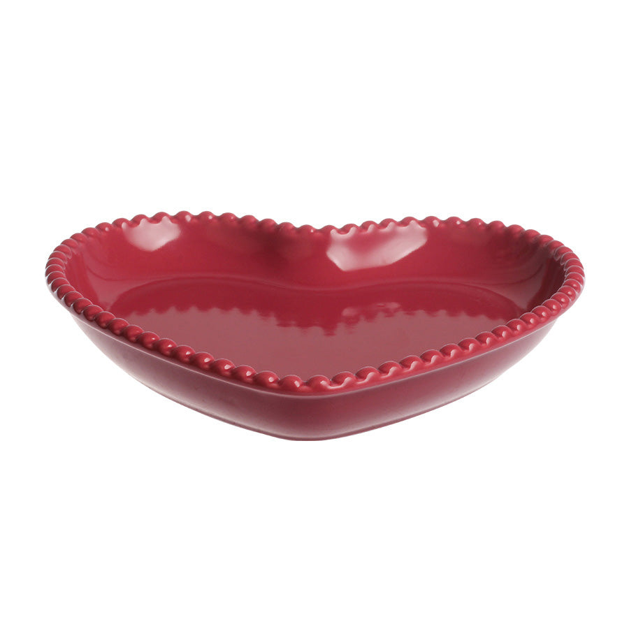 Seasons love Collection Tallerken Hjerte Bringebær Rød 20cm - Hjerteformet tallerken i bringebærrød farge med stilige kanter.