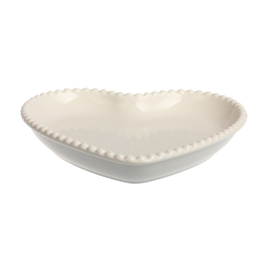 Seasons Love Collection Tallerken Hjerte Krem 20cm, hjerteformet tallerken i bruktil servering av deilige snacks.