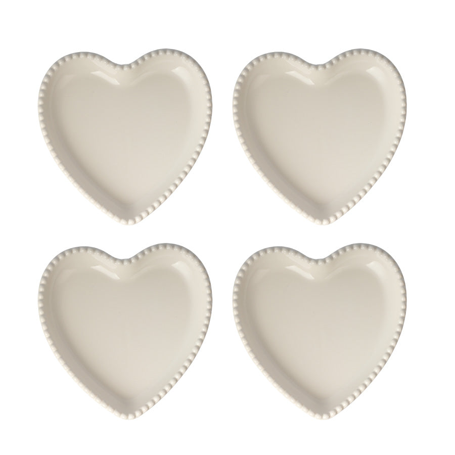 Seasons Love Collection Tallerken Hjerte 20cm Krem 4pk