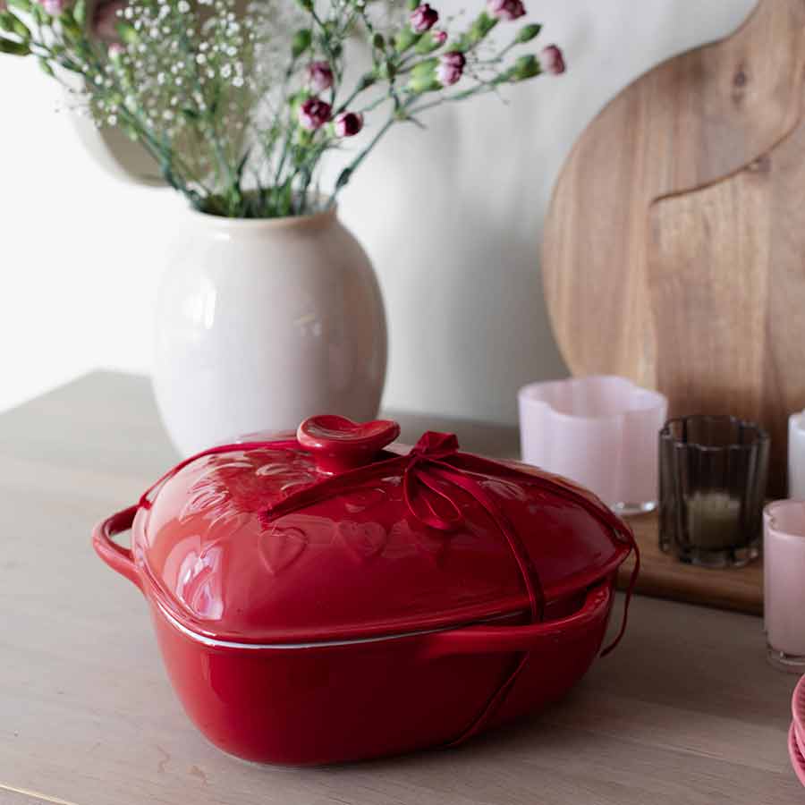 Seasons Love Collection Ildfast Hjerteform m/Lokk 31cm Rød