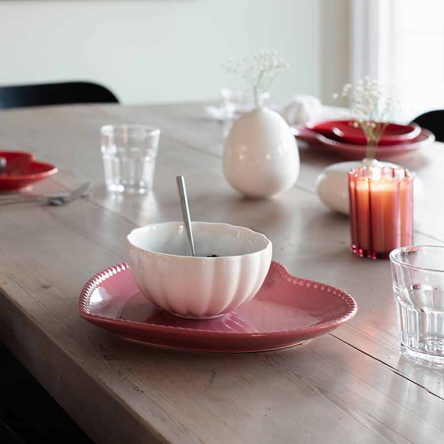Seasons Love Collection Hjerteformet Tallerken 25cm Rosa
