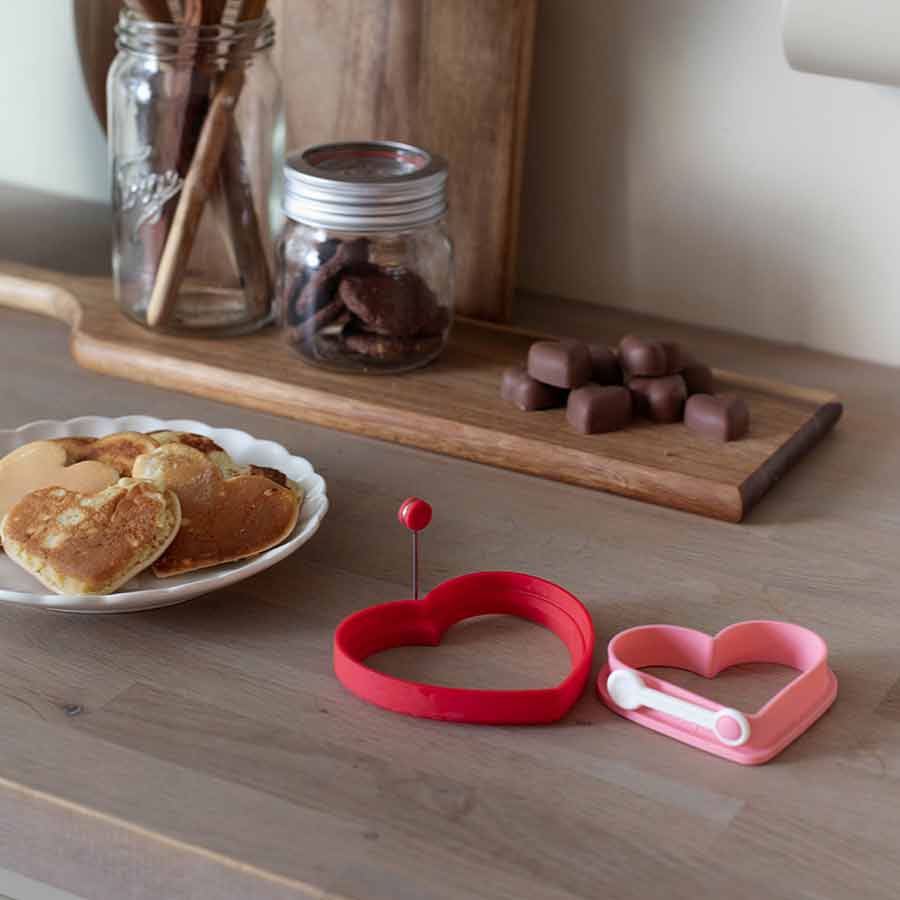 Seasons Love Collection Hjerteform Egg/Pannekake 9cm Rosa