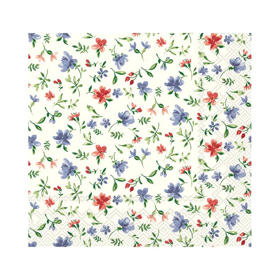 Lunsj Servietter Blomster 33x33cm