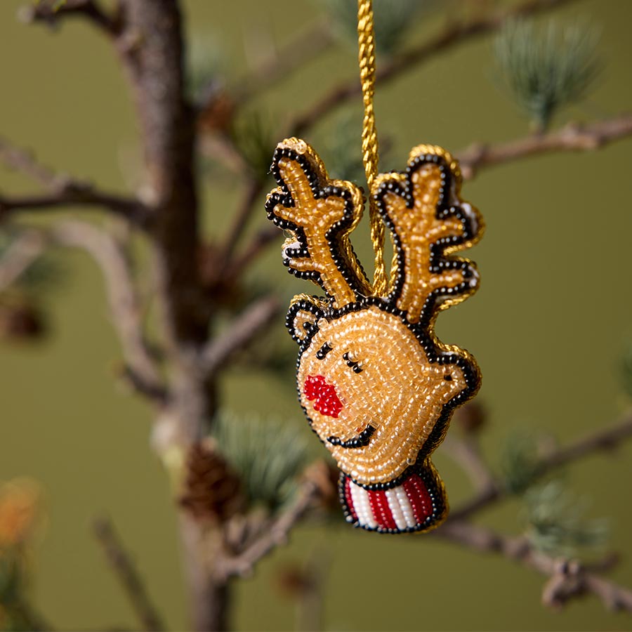 Juletrepynt Rudolf 5x8,5cm Perler