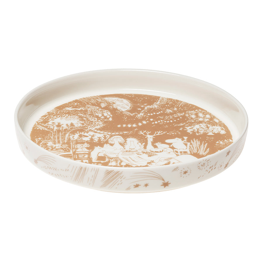 Moomin Arabia paiform med dekorativt motiv fra Mummidalen, ideell for baking og servering.
