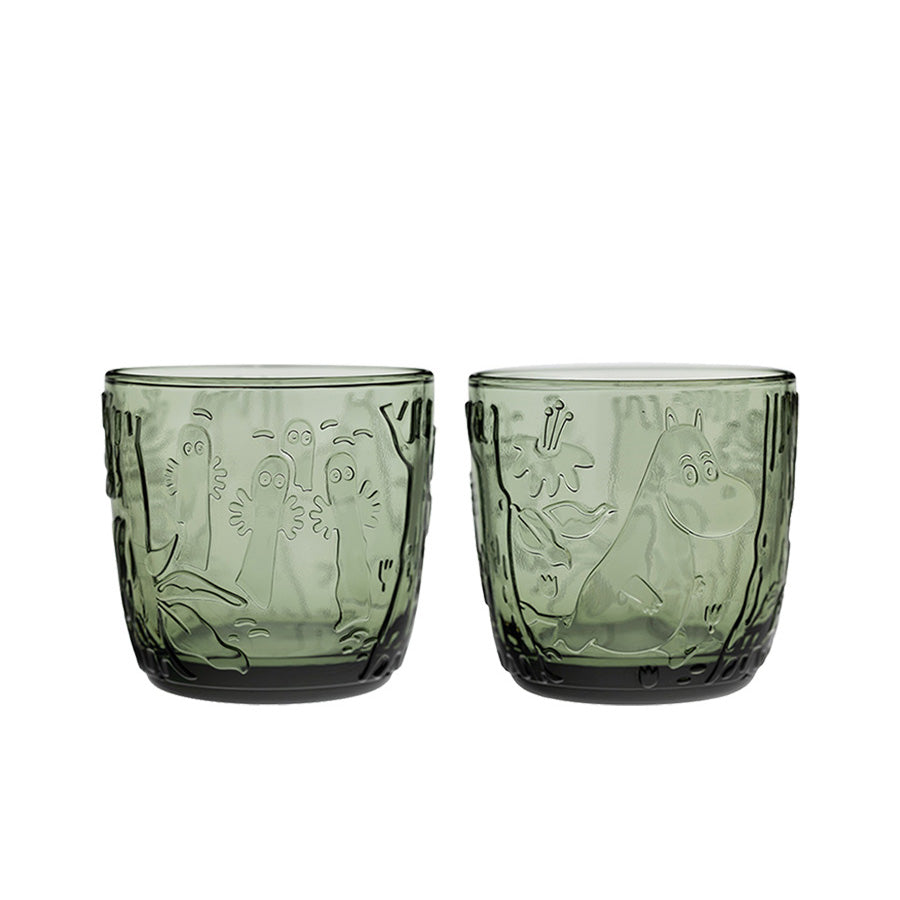Moomin Arabia Mummi Vannglass 28cl 2stk Furugrønn