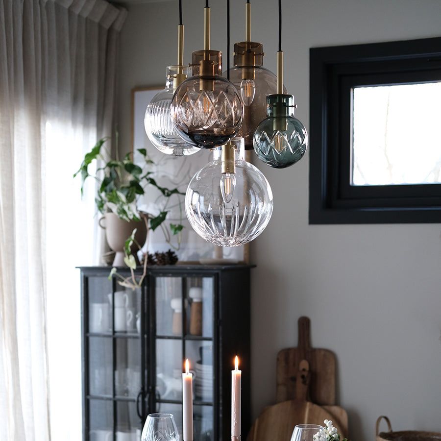 Hadeland Glassverk Krystallkule Taklampe 5stk Morgendis