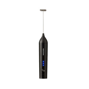 Nordic Sense svart oppladbar melkeskummer med visp og LED-indikator