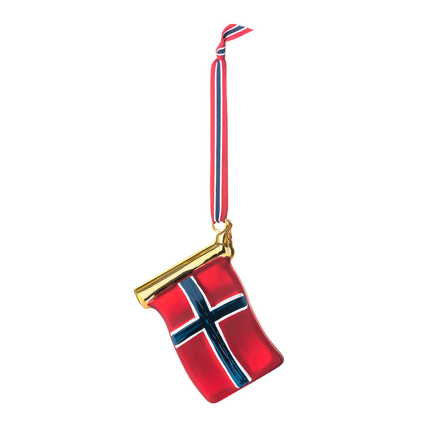 Norgesglasset Norsk Flagg Ornament Glass