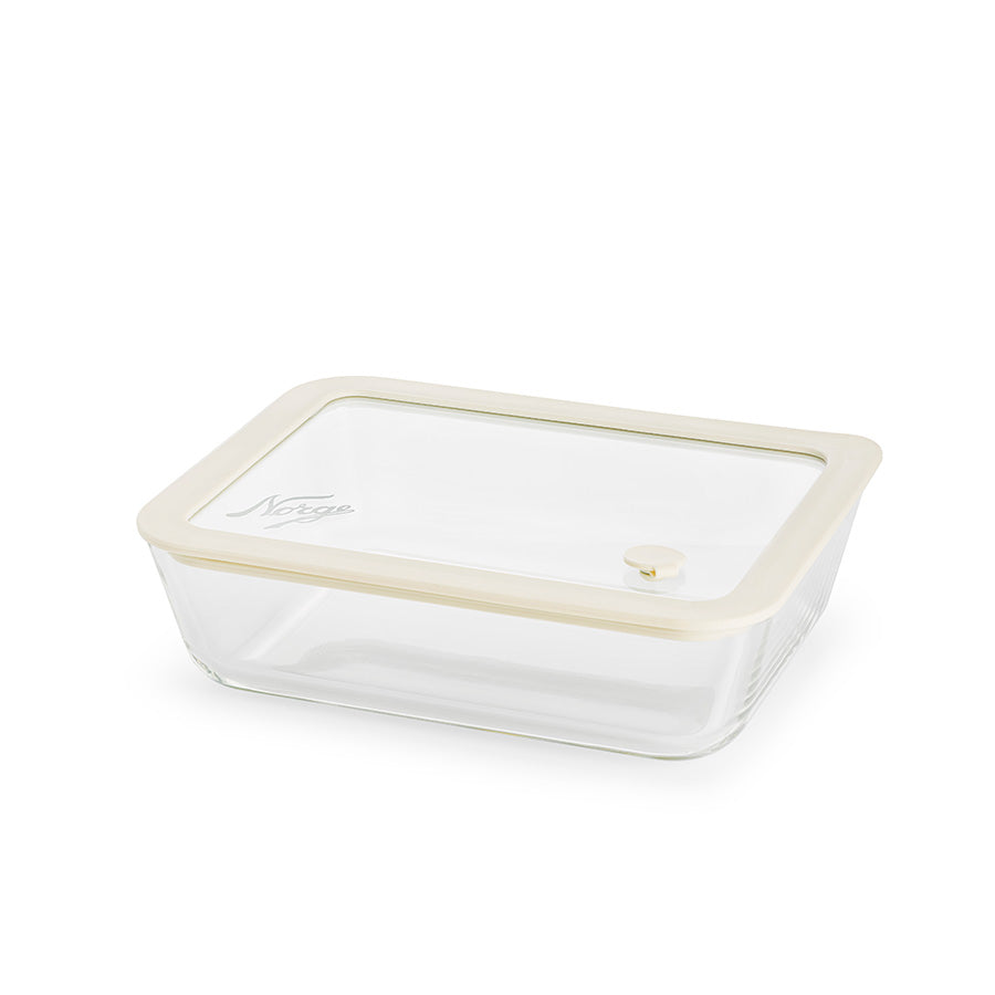 Norgesglass ildfast form med lokk, romslig 1,4 liter oppbevaringsboks laget av brannsikkert glass, perfekt for oppbevaring og servering.