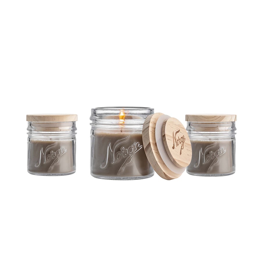 Norgesglasset Norgeslys 3pk 100ml Grå