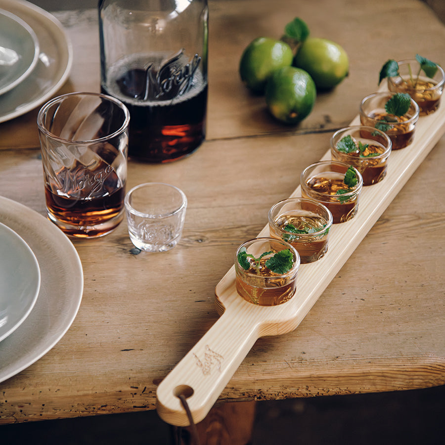 Norgesglasset Shotglass på Furuplanke 6stk