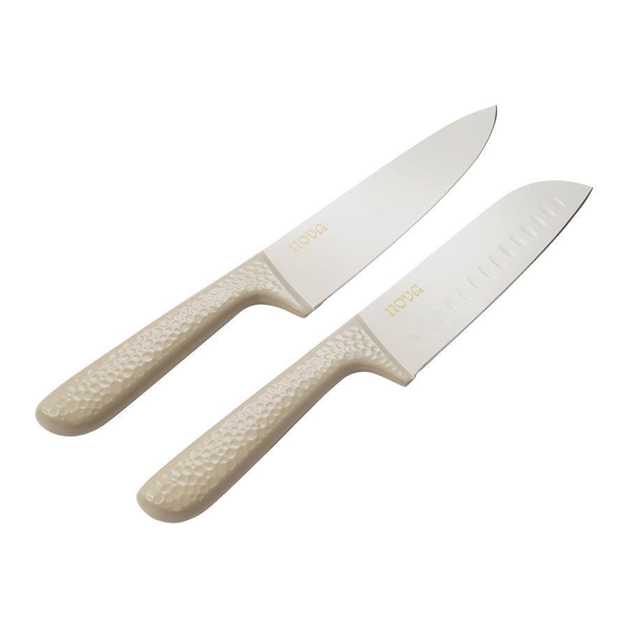 Nova Dynamic Knivsett Beige Hamret 2pk