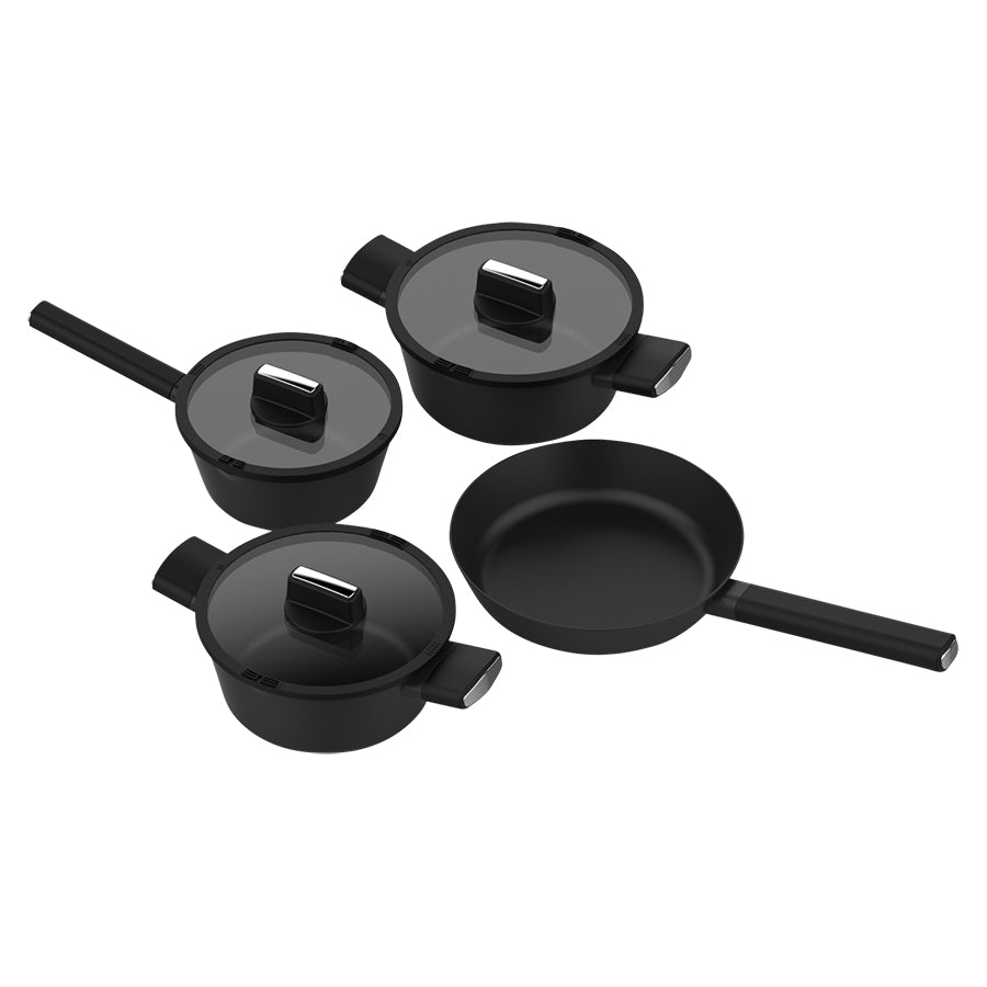 Nova Edge Grytesett + Stekepanne 28cm Non Stick Sort