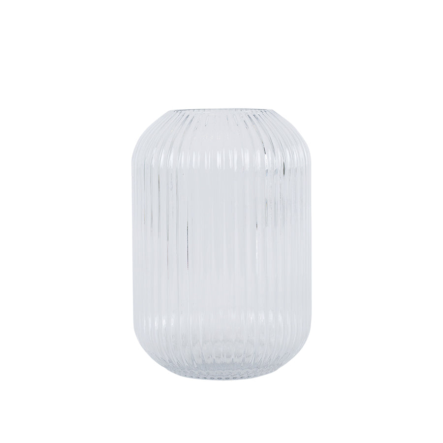 Nova Edge Vase m/riller Klar 22cm