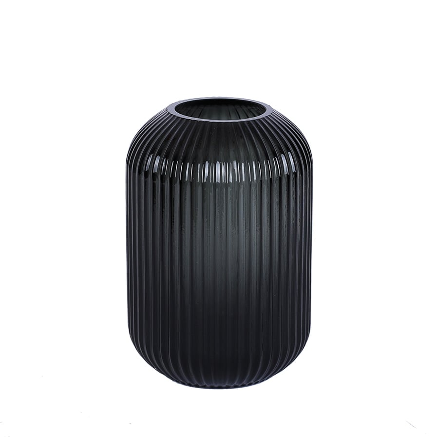 Nova Edge Vase m/riller Sort 22cm