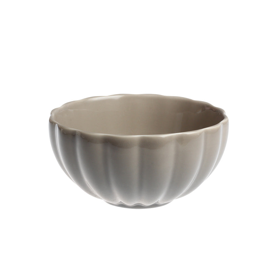 Lilly bolle i grått, 13 cm, laget av robust porselen, ideell til frokost og småretter.