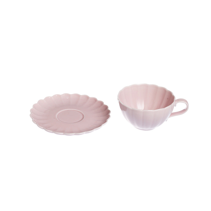 Dus rosa Nova Lilly kopp og skål sett separat, blomsterinspirert porselen, 25 cl