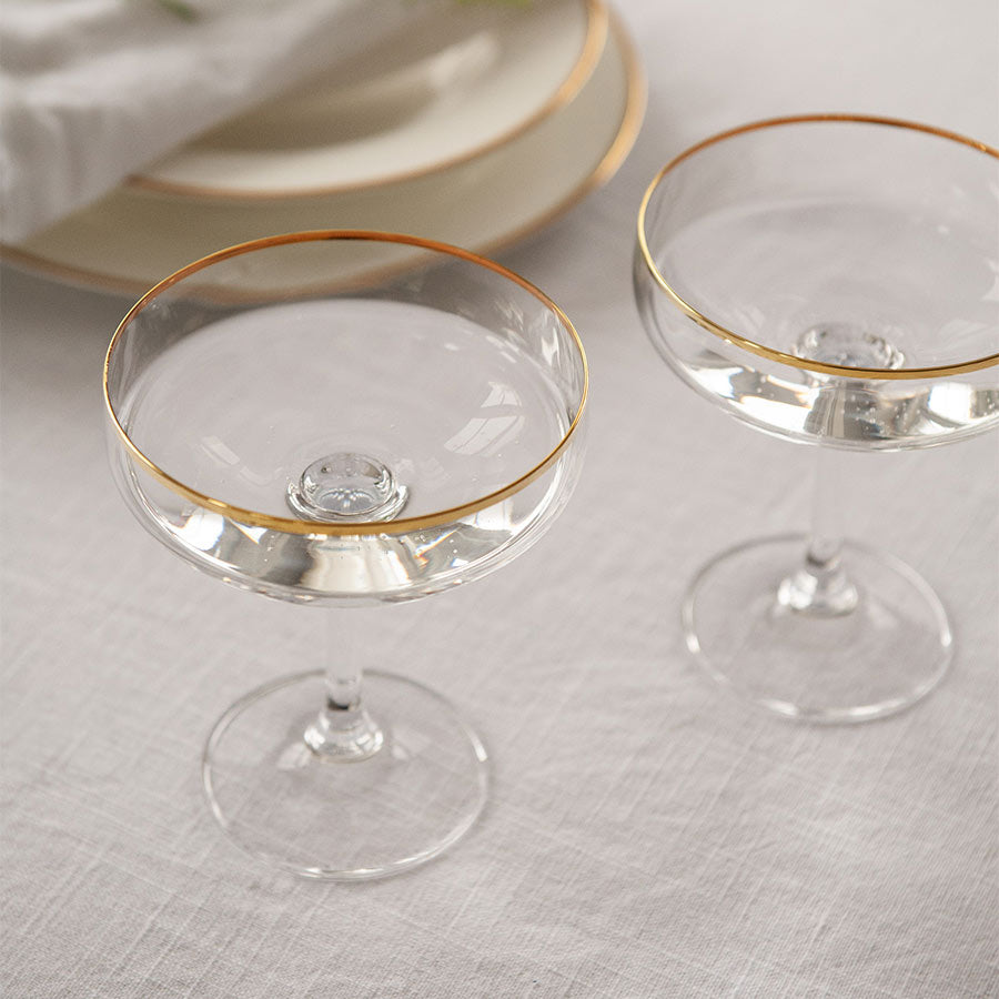 Hadeland Glassverk Odyssè Cavaskål Gullkant 2stk 25cl