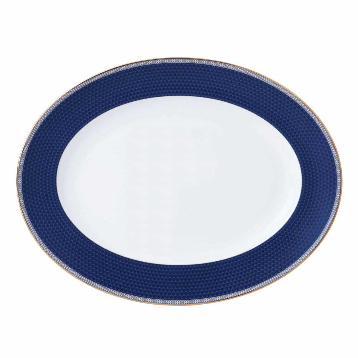 Wedgwood Hibiscus Ovalt Fat 35cm Blå
