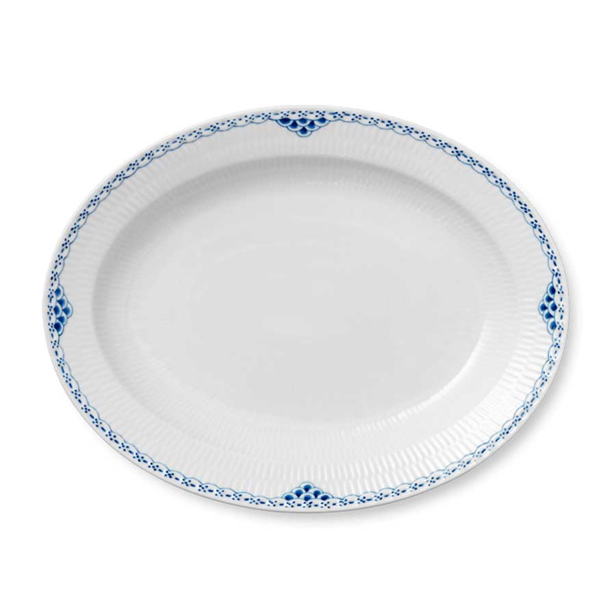 Royal Copenhagen Prinsesse Blå Ovalt Fat 36,5 cm