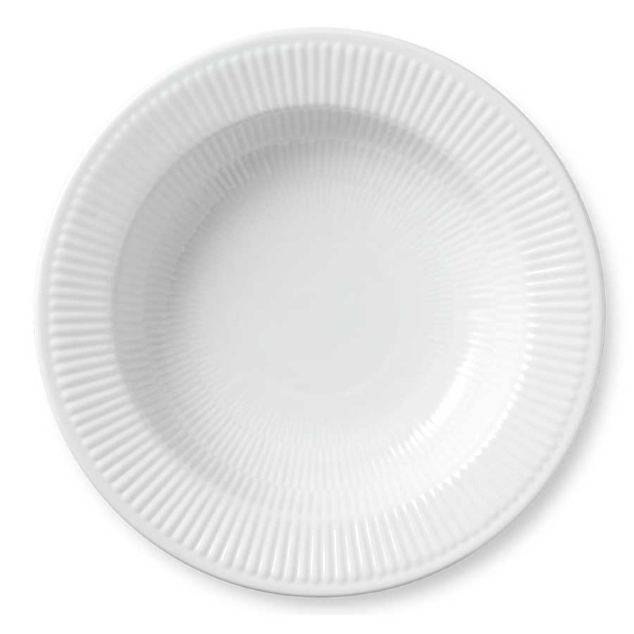 Royal Copenhagen Hvit Riflet Pasta Tallerken 29,5