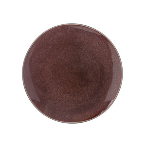 Porsgrunds Porselænsfabrik Natur Tallerken 21cm Morell, dyp rødfarget tallerken med glanset overflate, perfekt til servering av småretter eller dessert.