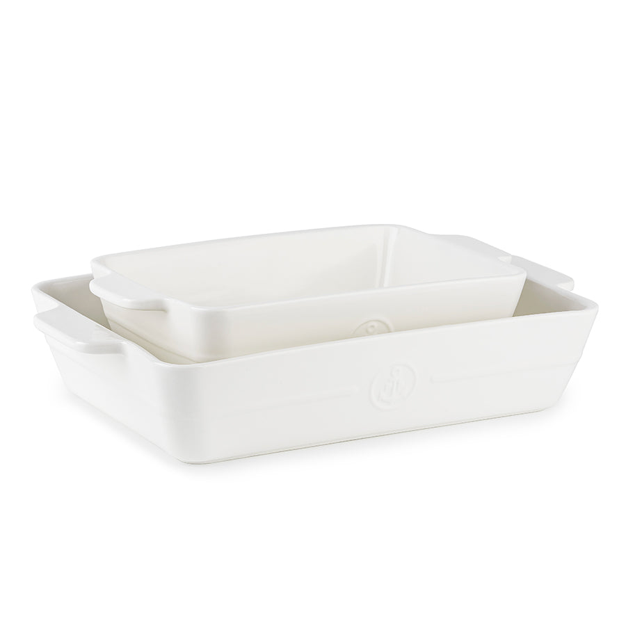 Ildfast Form Sett 32,5x20,5 / 23x19,4cm Hvit 2pk