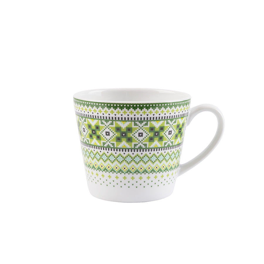 Ingrid krus i grønt design fra Porsgrunds Porselænsfabrik, perfekt for lange kaffepause.