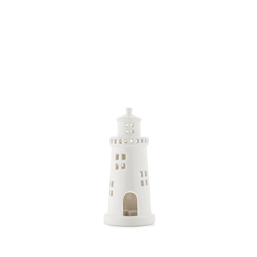 Porsgrunds Porselænsfabrik Fyrtårn m/ LED-lys 16,5cm Hvit