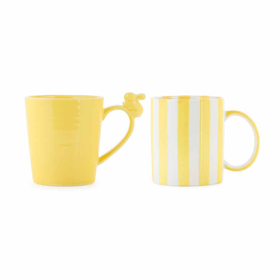 Porsgrunds Porselænsfabrik Stripekopp/Harekopp 30cl Gul 2pk