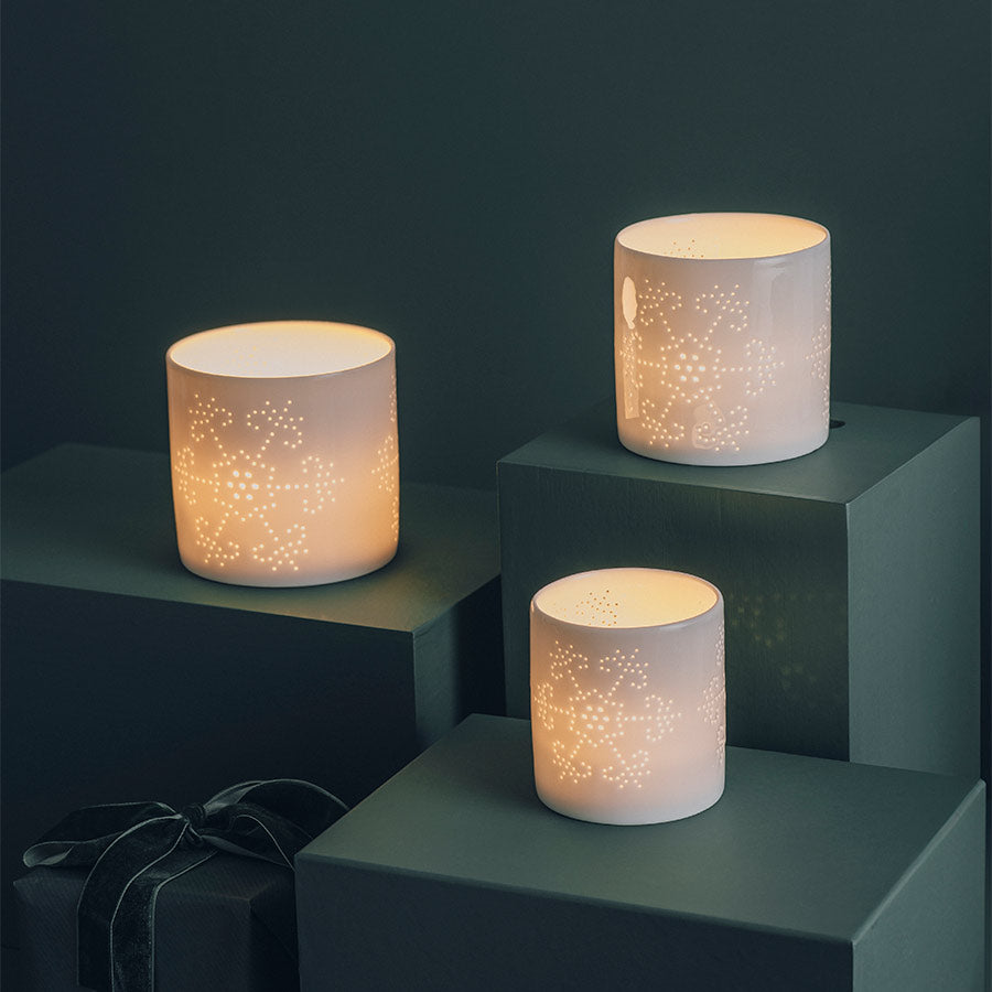 Snøfnugg Lyslykter 3pk 8, 10, 12cm