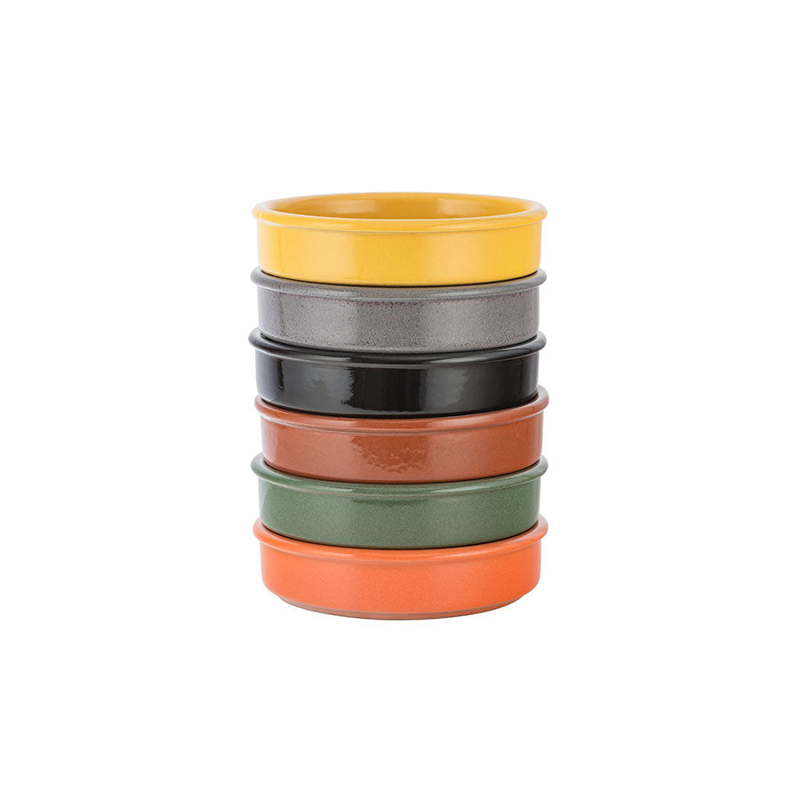 Porsgrunds Porselænsfabrik Terra Tapasform 12cm Assorterte Farger 6pk - perfekt til tapas og småretter.