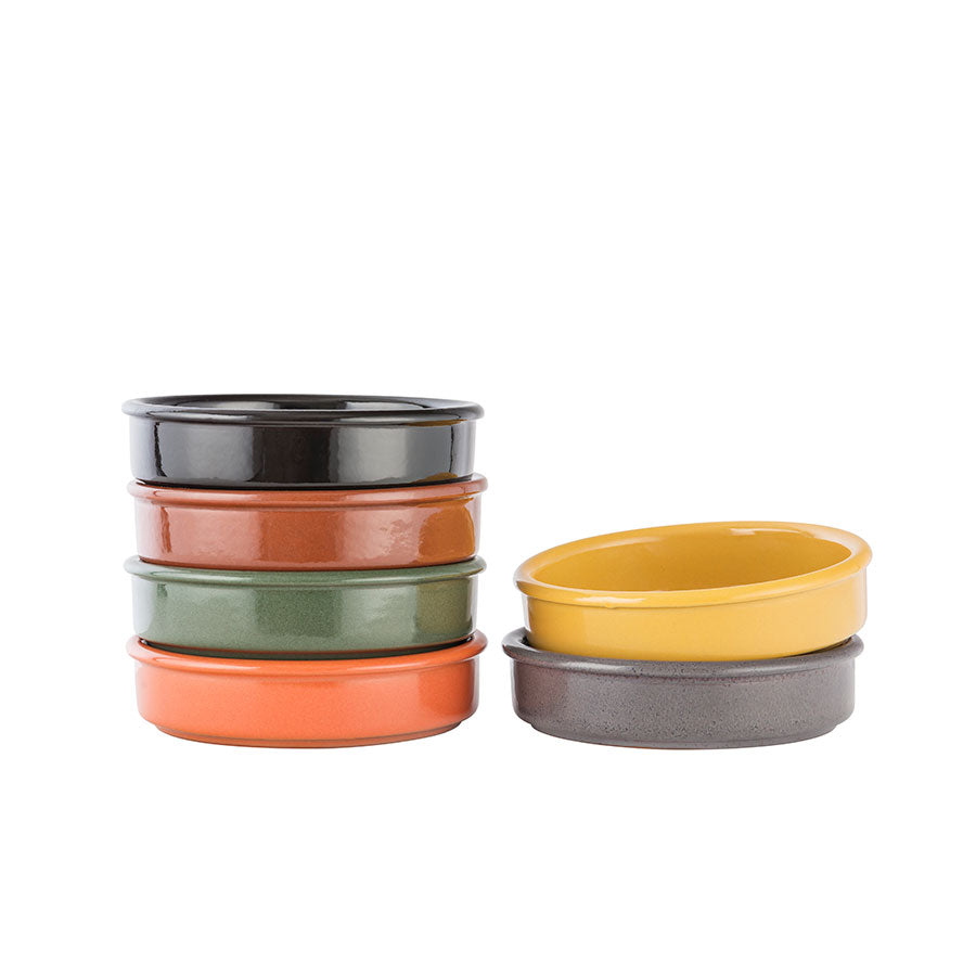 Porsgrunds Porselænsfabrik Terra Tapasform 12cm Assorterte Farger 6pk - robust kvalitet som tåler stekeovn og mikrobølgeovn.