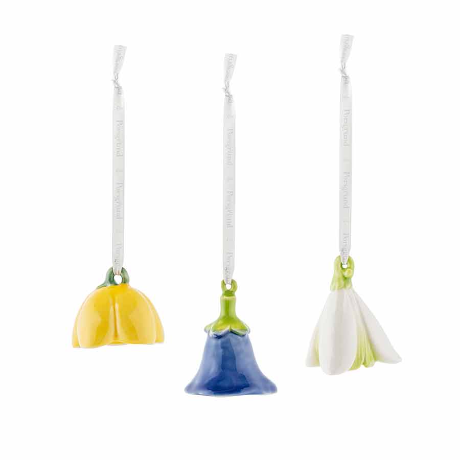 Porsgrunds Porselænsfabrik Vårblomster 3pk Blåveis, Hvitveis, Smørblomst