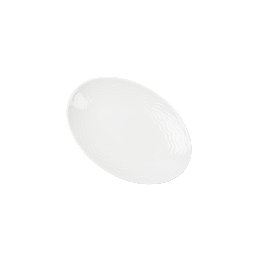 Porsgrunds Porselænsfabrik Bølge Hvitt Oval Asjett 19cm