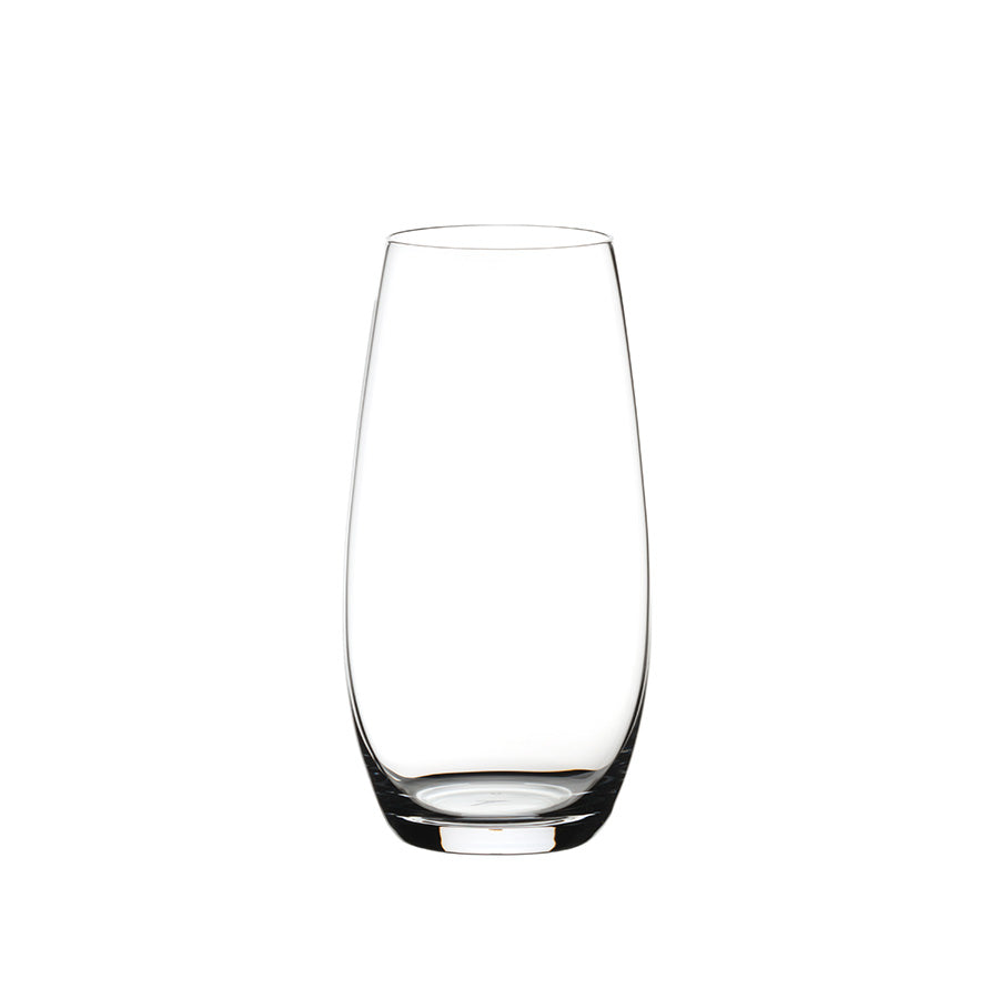 Elegante Riedel champagneglass uten stilk, designet for å fremheve aromaer i champagne.
